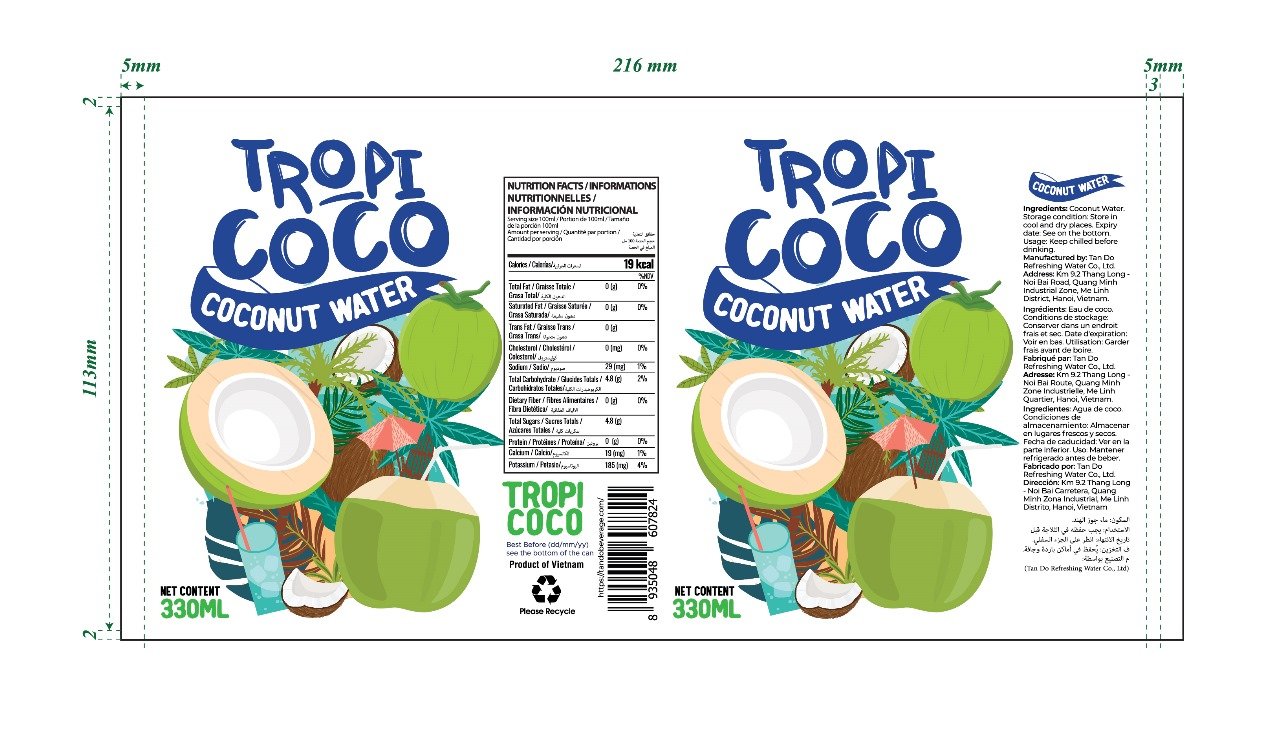 Tropi Coco Diseño Etiqueta